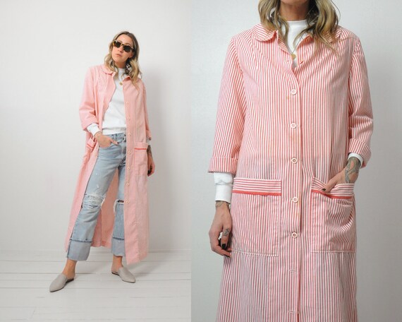 60's Seersucker Robe Coat