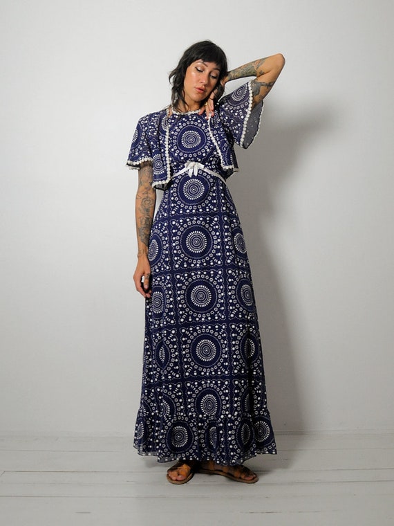 1960s Red Bandana Print Dress