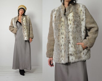 1970's Faux Leopard Knit Coat