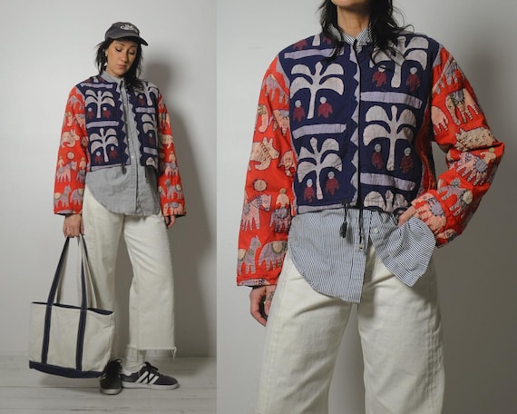 1980's Novelty India Patchwork Jacket - image 1
