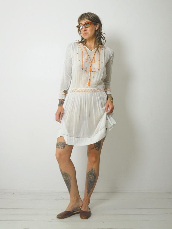 1920's Hungarian Embroidered Dress - image 6
