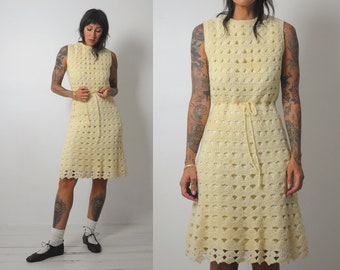1960's Cream Crochet Dress