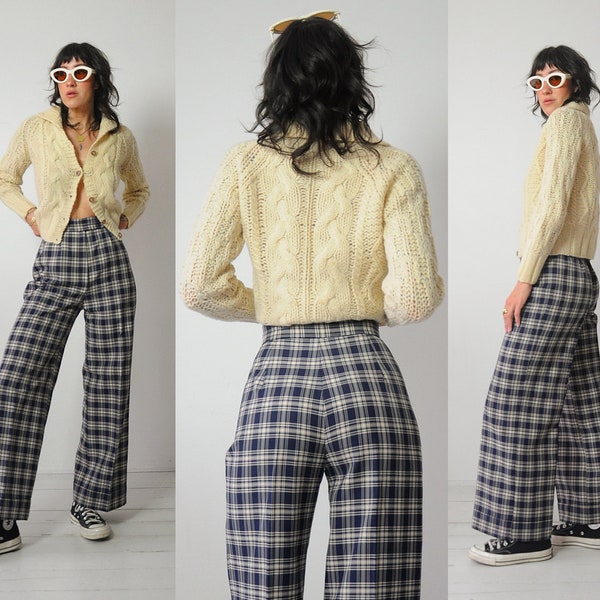 Vintage Plaid Wide-Leg Pants_BDHL8181