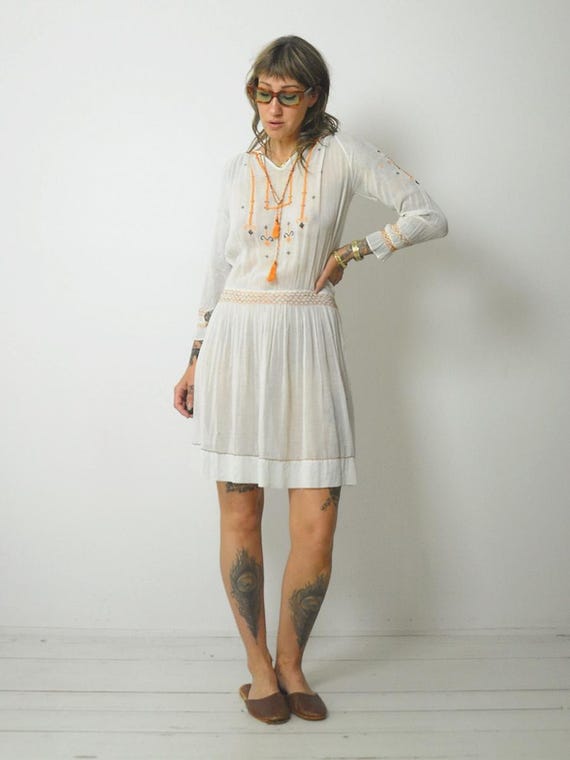 1920's Hungarian Embroidered Dress - image 3