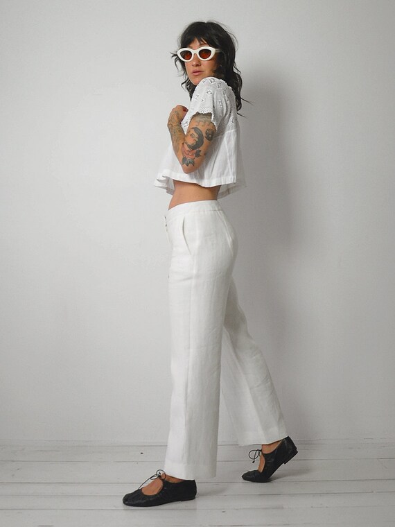 Max Mara Ivory Linen Trousers - image 5