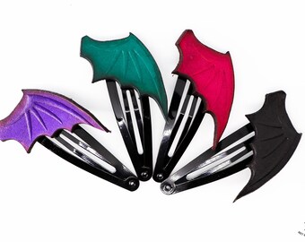Hair slide - Bat wing (mini, embossed)