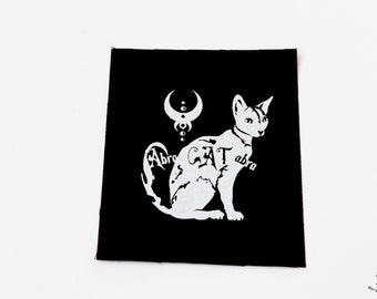 gothic patch size 10x13cm motif abracatabra sphinx cat - beet&owl