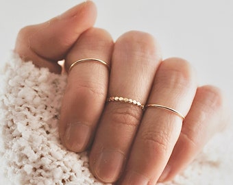 Midi Thin Stack Ring | 14K Gold Filled Midi Ring