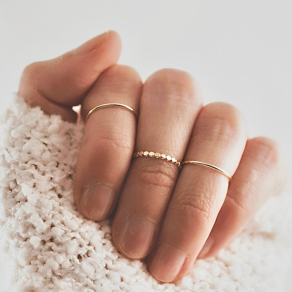 Midi Thin Stack Ring | 14K Gold Filled Midi Ring