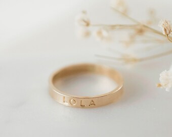 Custom Name Ring | Cursive Font Name Ring | 14k Gold Filled & Sterling Silver Band Ring