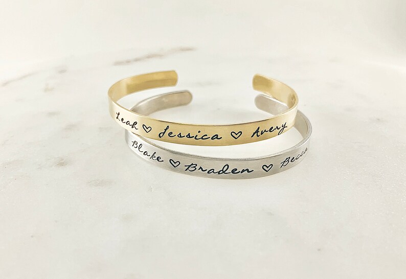Personalized Names Cuff Bracelet Children's Kids Names Etsy