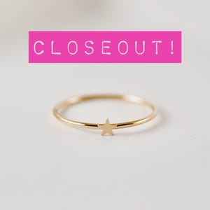 Tiny Star Stacking Ring • Gold Filled or Sterling Silver - Thin Stackable Ring