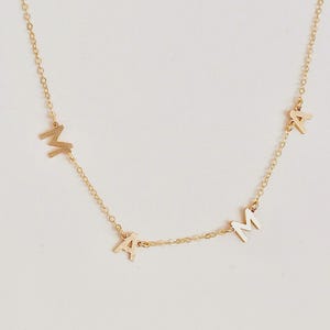 Mama Gold Letter Necklace • 14k Gold Filled Mama Necklace • Gift for Her • Gift for Mom