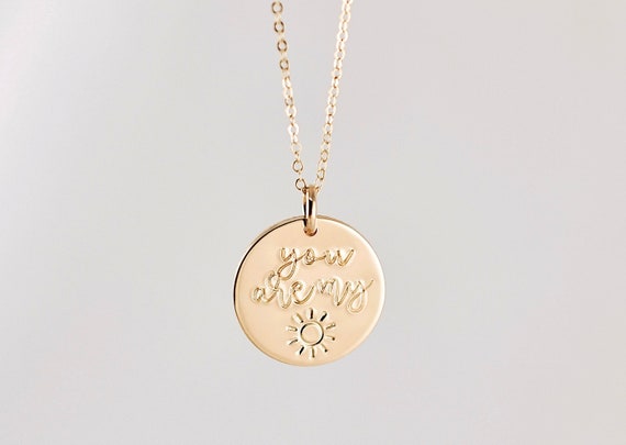 You are my sunshine necklace 14k gold Clearance