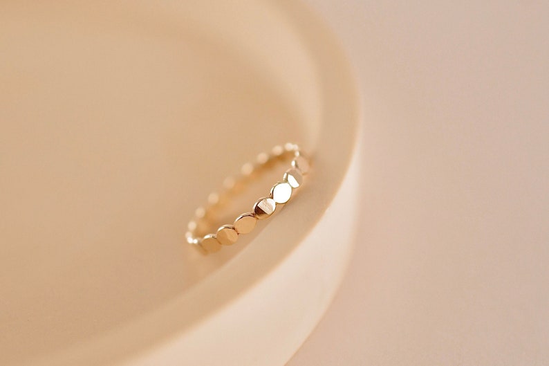 Gold Beaded Dot Ring 14k Gold Filled Beaded Ring image 1