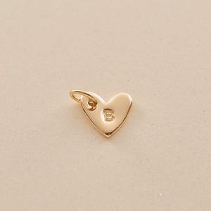 Tiny Initial Heart Charm • Add on Charm • Gold Filled
