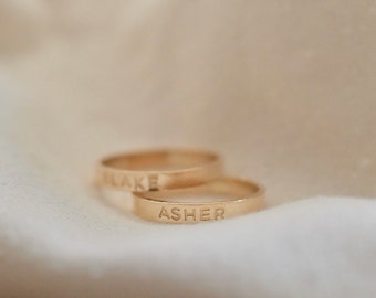 Custom Name Ring | Cursive Font Name Ring | 14k Gold Filled & Sterling Silver Band Ring