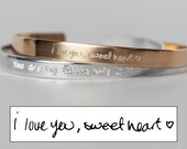Engraved Signature or Handwriting Bracelet - Memorial Bracelet - Engraved Handwriting Bracelet - Engraved Jewelry - Memorial Jewelry