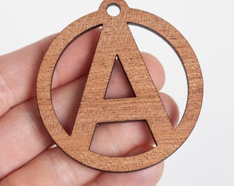 Wooden Initial Gift Tag, Reusable 2.25 Inch Letter Tag for Christmas or Birthday Gift Wrapping