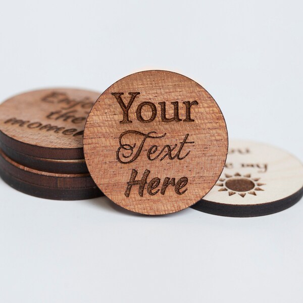 Personalized Wood Coin, Engraved Wooden Coin, Wood Tokens, Personalized Game Tokens, Custom Pocket Token, Bulk Wood Tokens