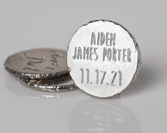 Personalized Pocket Coin with Custom Engraving, Custom Worry Stone or Sobriety Coin, Personalized Encouraging Gift, Pewter Pocket Token