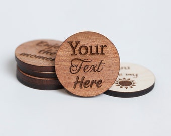 Personalized Wood Coin, Engraved Wooden Coin, Wood Tokens, Personalized Game Tokens, Custom Pocket Token, Bulk Wood Tokens