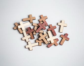Wood Cross Table Scatter, Christian Religious Décor, Easter Party, Baptism or Confirmation Decoration in 8 Colors, Reusable Confetti