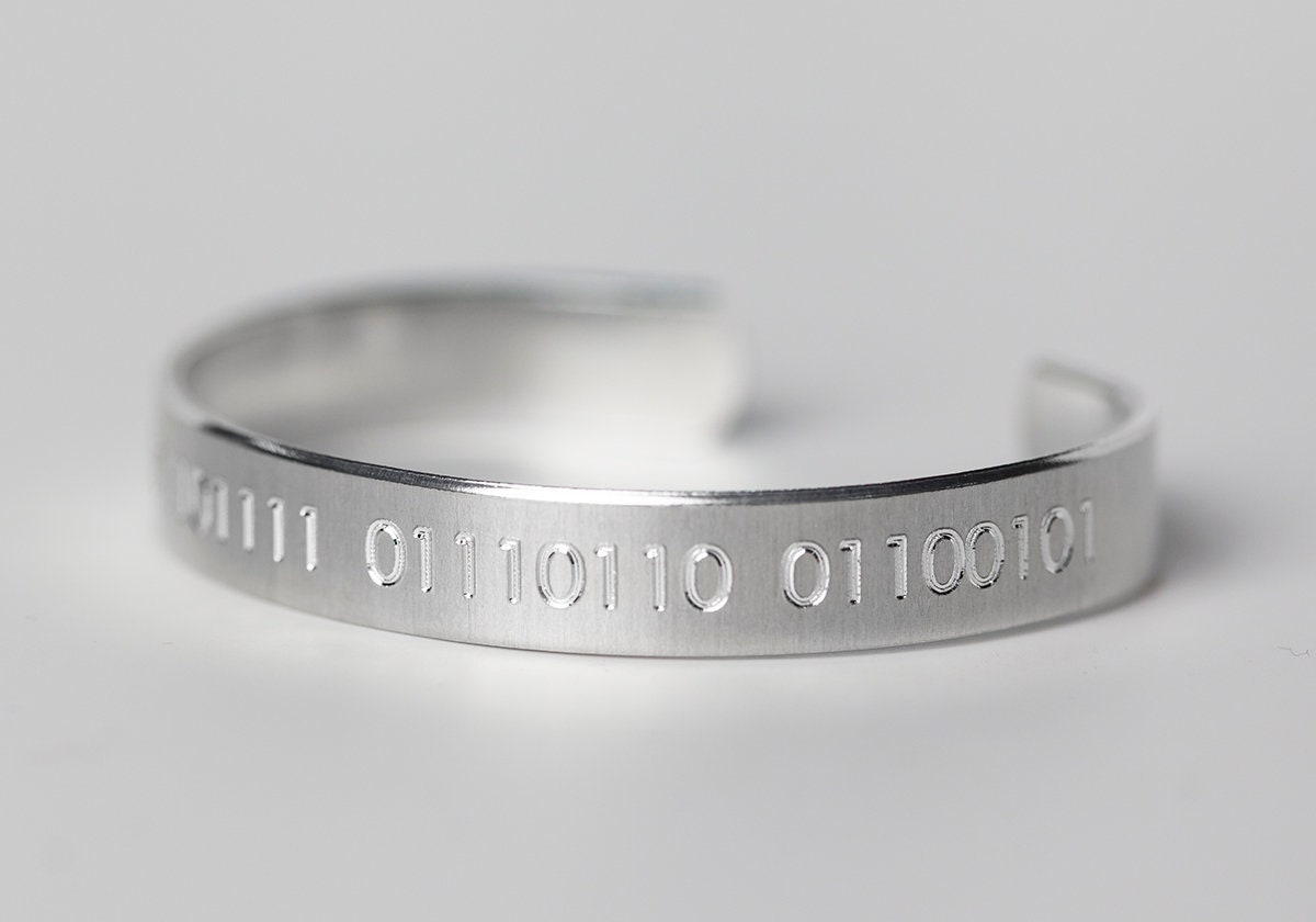 Engraved Custom Binary Bracelet Custom Bracelet Binary Etsy UK