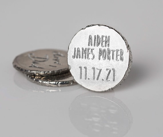 Personalized Pocket Coin with Custom Engraving, Custom Worry Stone or Sobriety Coin, Personalized Encouraging Gift, Pewter Pocket Token