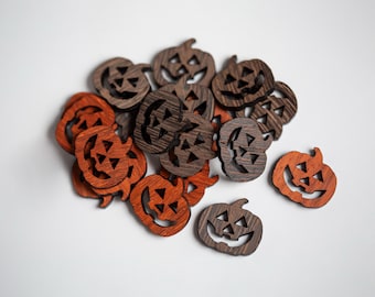 Wood Pumpkin Table Scatter, Fall Décor or Halloween Party Decoration, Miniature Craft Shapes
