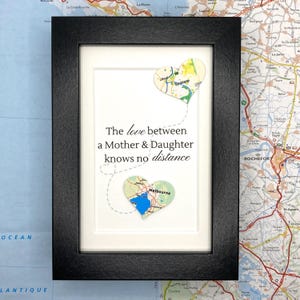 Mama Geschenk von Tochter. Gerahmtes Kartenherz mit Spruch. 5 x 7 Zoll Kastenrahmen.