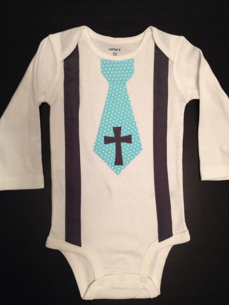 Baby Boy Baptism/easter/church Tie & Suspenders Bodysuit Etsy