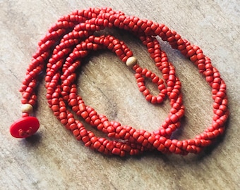 Genuine Coral Vintage Braided Neckline Estate