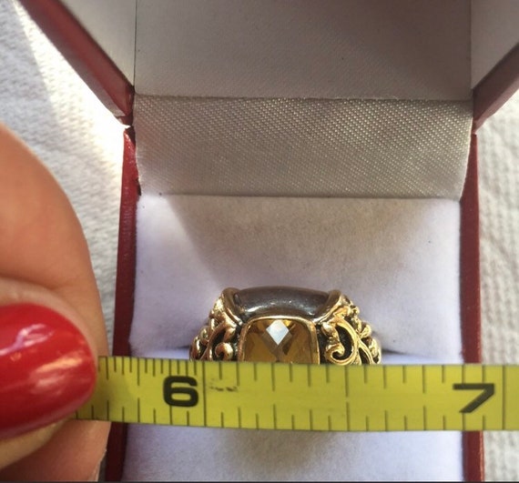 Designer 14k Sterling Silver Citrine Ornate Scrol… - image 4