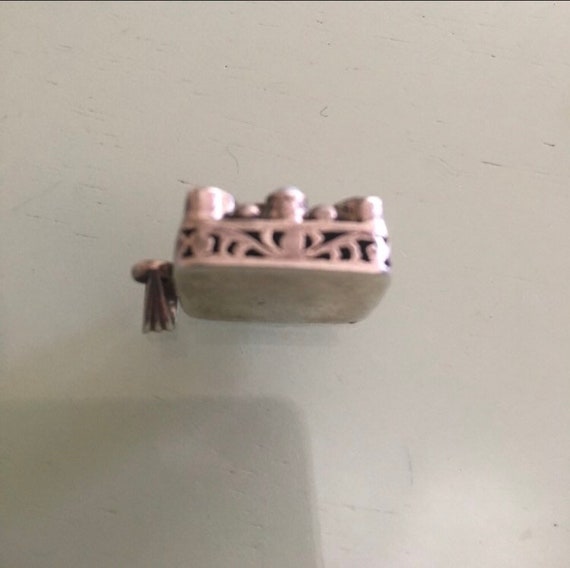 Sterling Silver Ornate Pendant Ruby Pearls - image 6