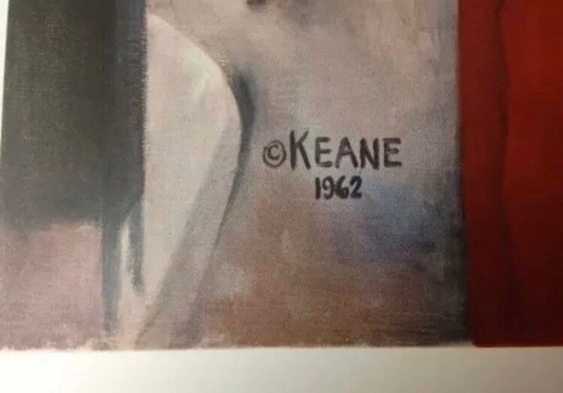 Walter Margaret Keane 60's Vintage Lithograph Print Grant Ave. Big Eyes