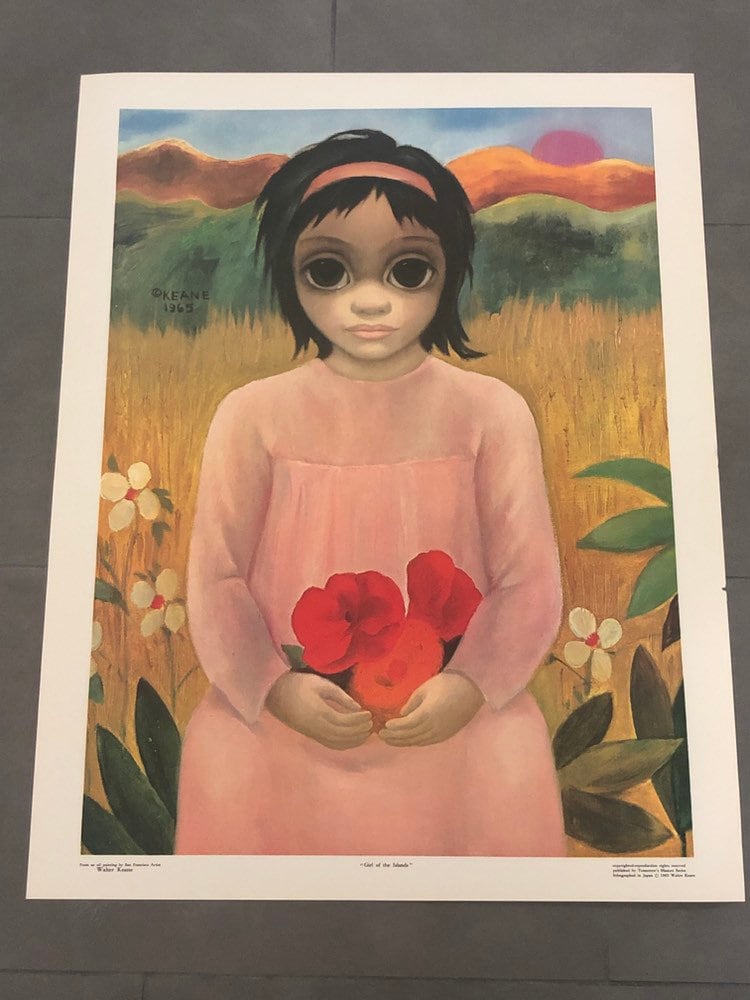 〔超希少〕マーガレット・キーン（ウォルター・キーン） Walter Margaret Keane Lithograph Print Vintage Mod Retro Big