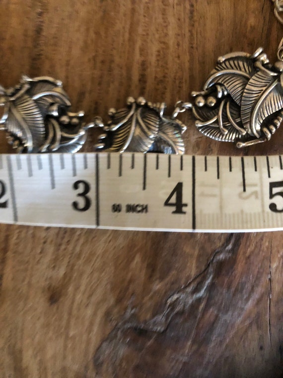 Navajo Sterling Three Concha Necklace Vintage Sig… - image 5