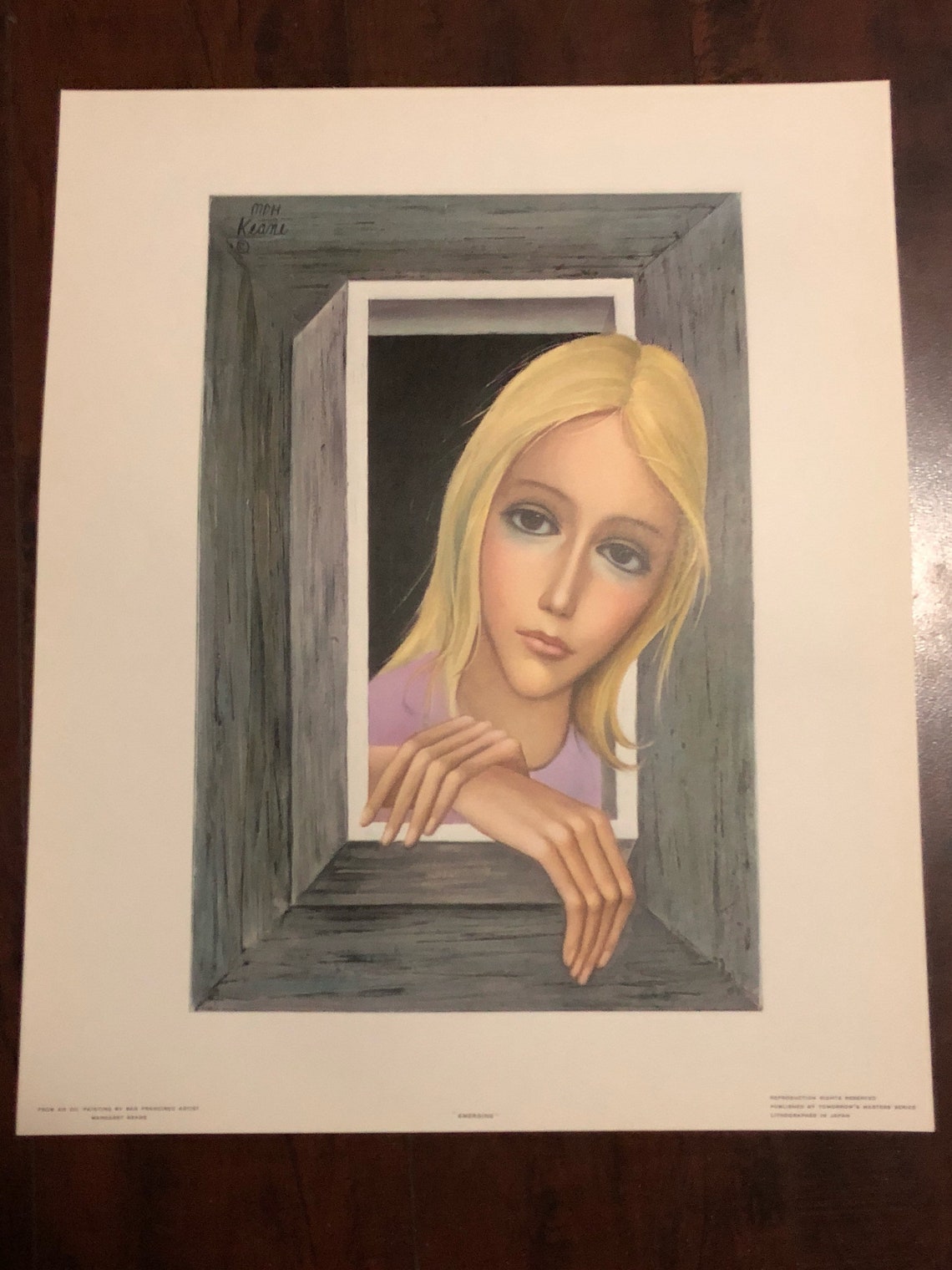1960's Vintage Margaret Keane Lithograph Print EMERGING Midcentury Mod