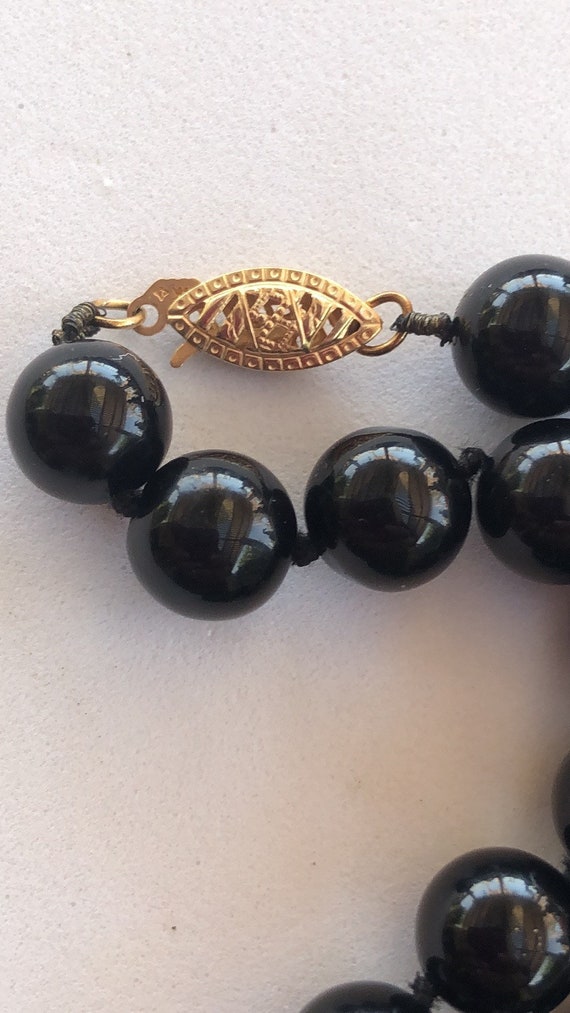 14K Onyx Bead 26” Necklace - image 3