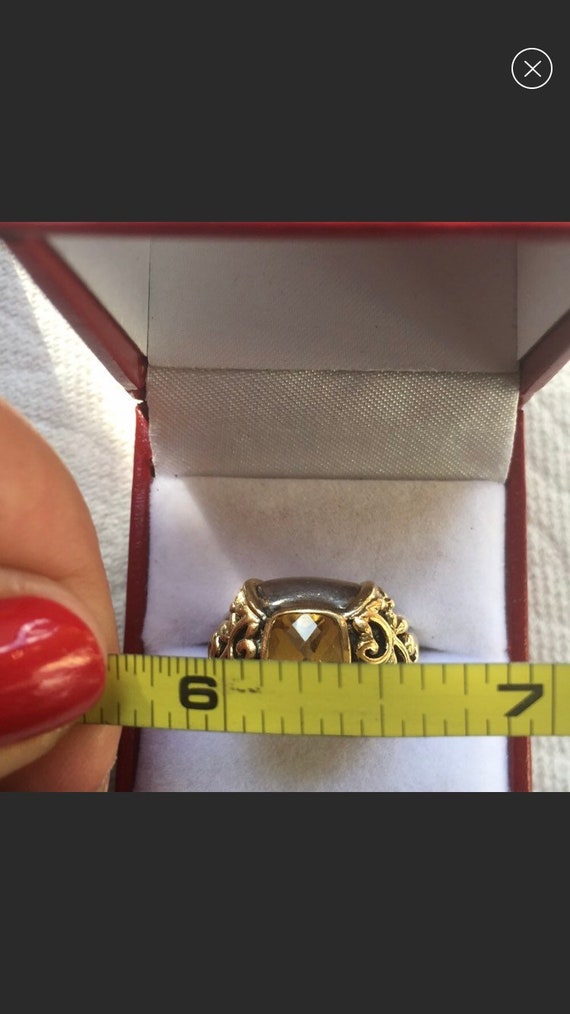 Designer 14k Sterling Silver Citrine Ornate Scrol… - image 5