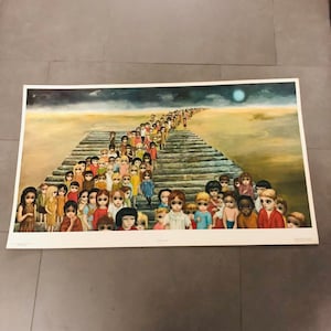 Vintage Walter Margaret Keane TOMORROW FOREVER 100's of Big Eyes Children Large Lithograph Print SALE! + Bonus