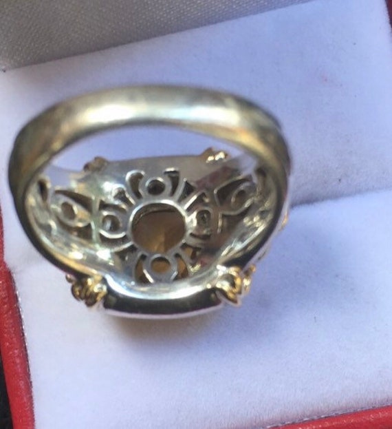Designer 14k Sterling Silver Citrine Ornate Scrol… - image 8