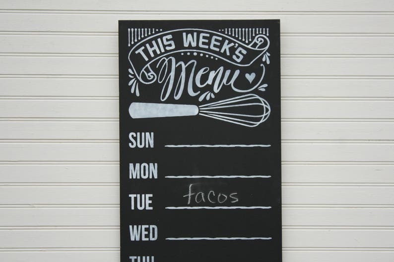 Kitchen Menu Chalkboard 12x24 Chalkboard Menu Primitive | Etsy