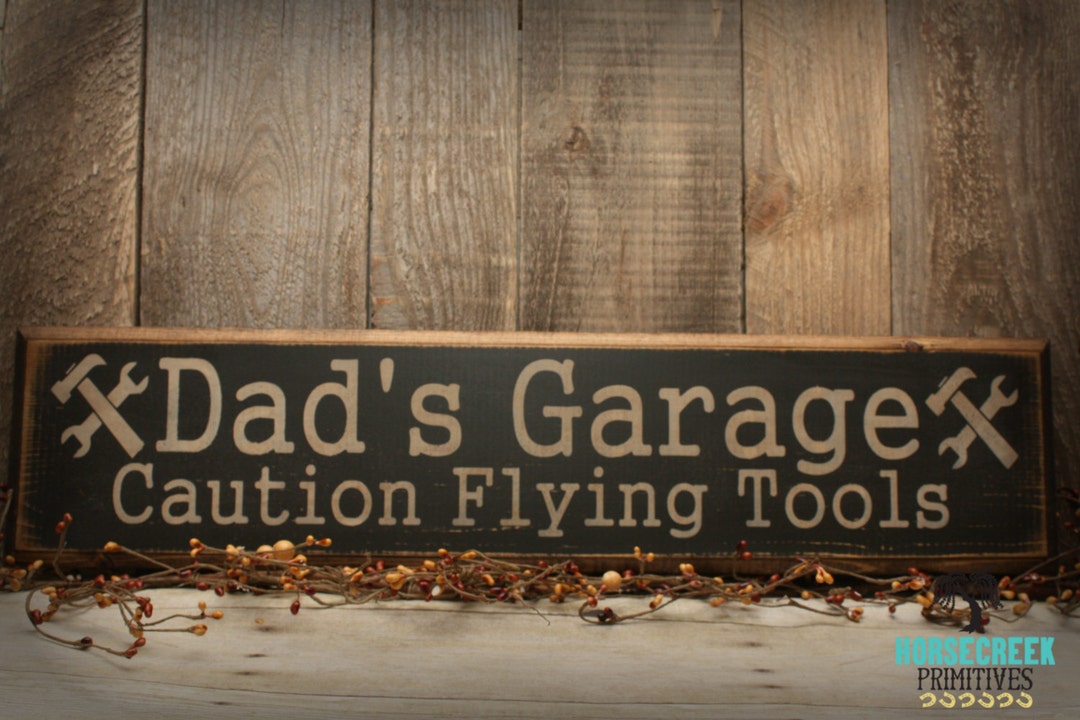 Dad's Garage Sign Handcrafted Dad's Garage Rustic - Etsy