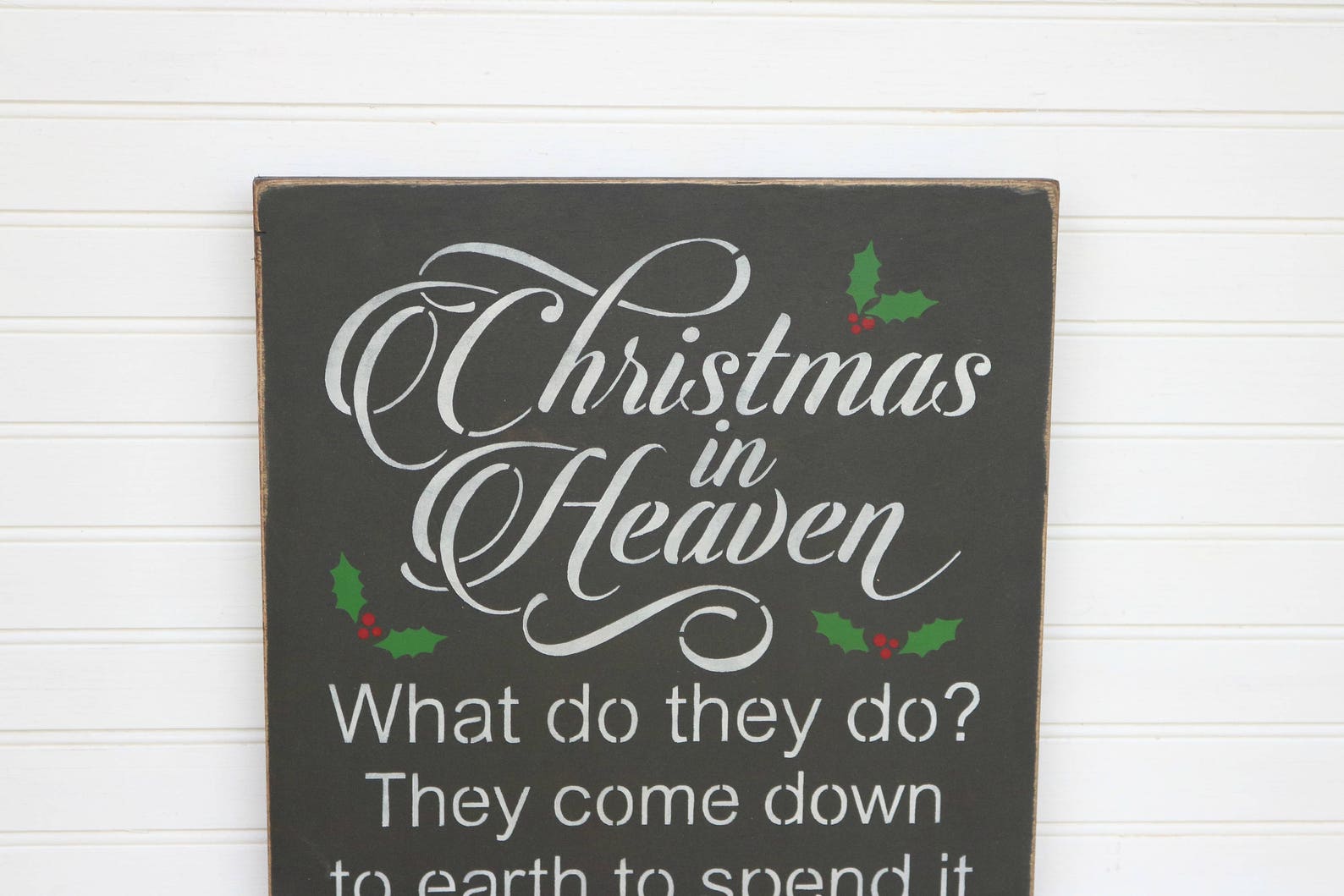 Christmas in Heaven Chair Rustic Wood Sign Red Rocking Chair | Etsy