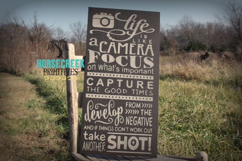 Photography Sign life is Like A Camera Etsy