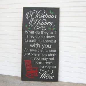 Christmas in Heaven Chair, Rustic Wood Sign, Red Rocking Chair, Save ...