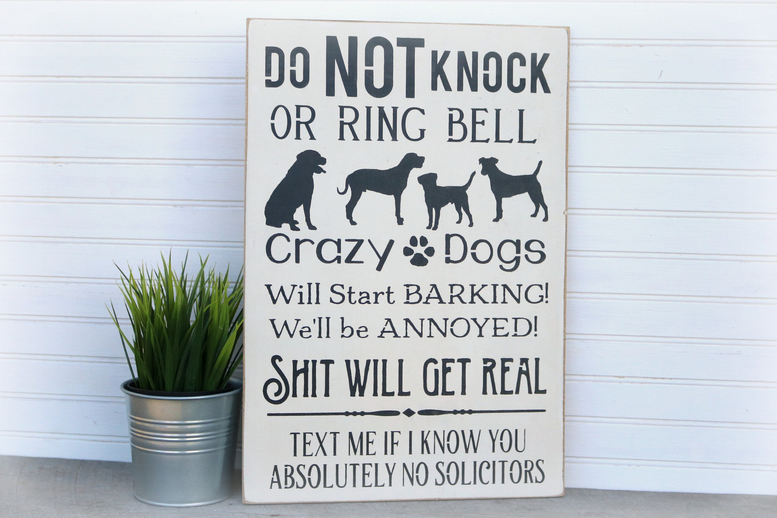 Crazy Dog Sign Crazy Dogs Do Not Knock Dog Signs For Home Etsy