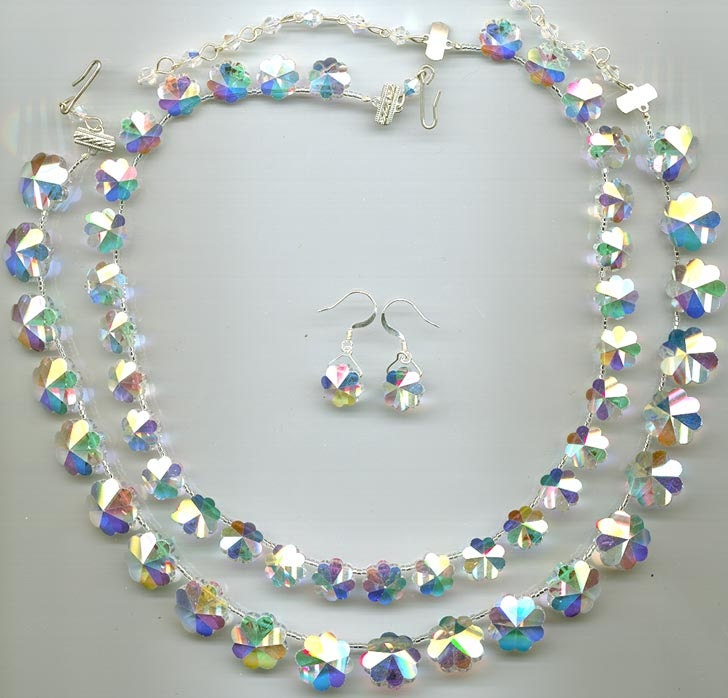 Dazzling Crystal Necklace and Earring Set Vintage Swarovski - Etsy